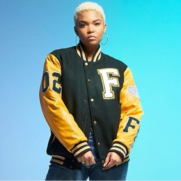 ASAP Ferg Floor II Seats Green and Yellow Letterman Jacket Skater Mens Size XL